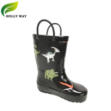 Black Kids' Rubber Rain Boots